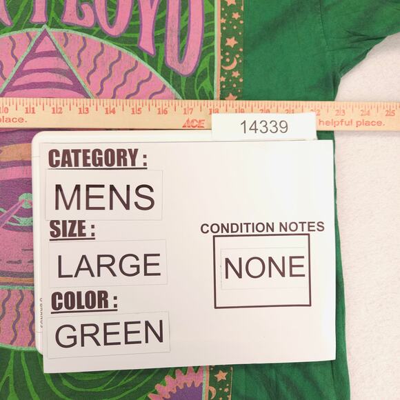 Pink Floyd Band Graphic Crew Neck T Shirt Adult Mens Size Large L Green - Picture 10 of 12